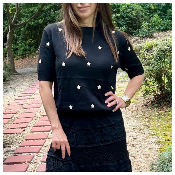 22 PARIS CHIC LIGHT KNIT STAR SWEATER - Picture 2 of 8